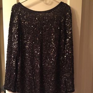 Black sequence evening dress